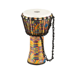 MEINL Percussion PADJ2-S-F 8inch Rope Tuned Travel Series Djembe, Synthetic Head, Kenyan Quilt