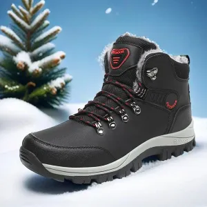 Men's Winter Snow Boots – Waterproof High-Top Warm Plush Climbing Shoes