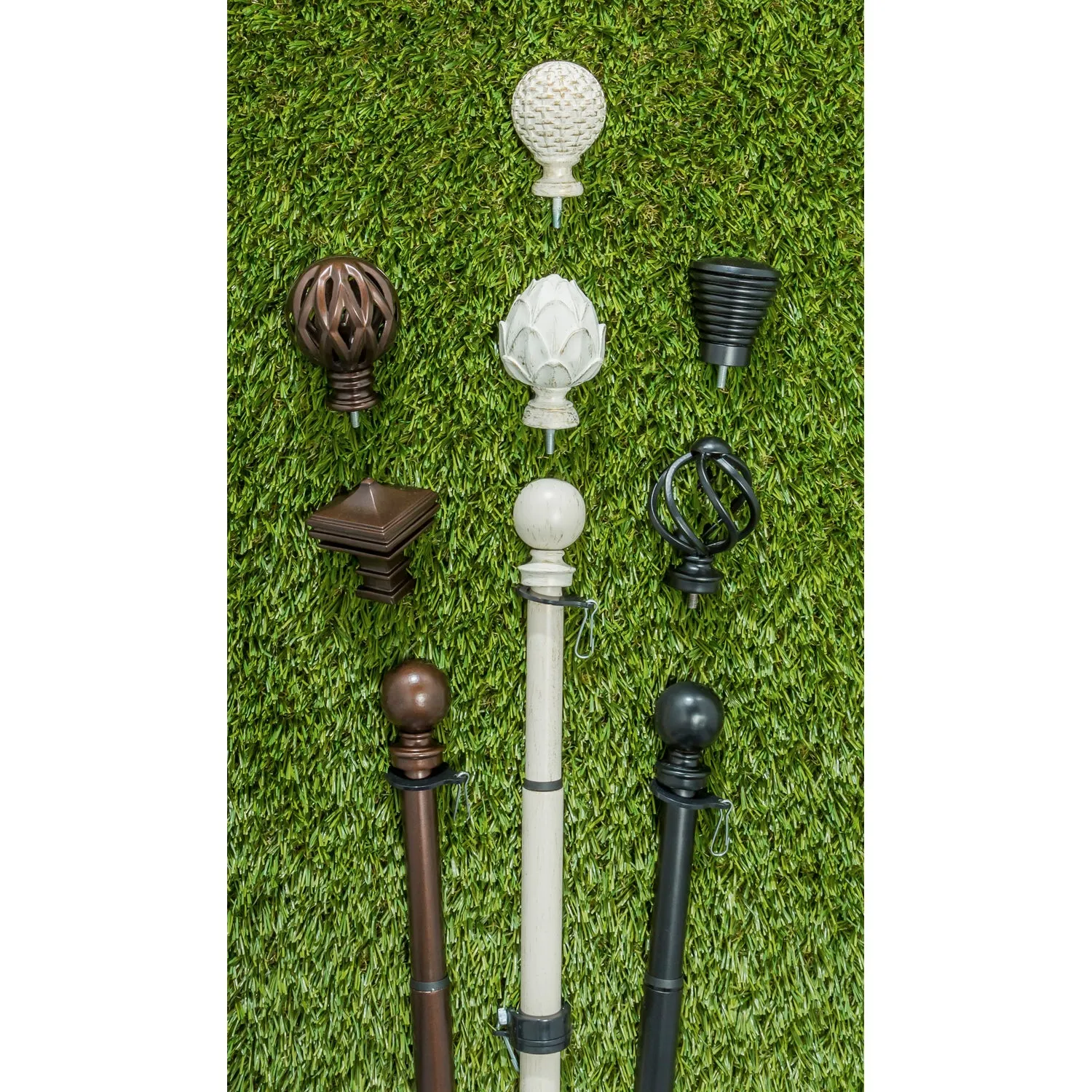 Metal Extendable House Flag Pole, Black,20112