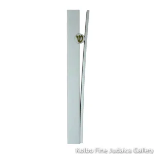 Mezuzah, Split Design in Silver, Anodized Aluminum