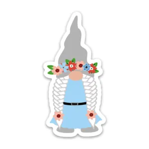 Midsummer Girl Gnome Sticker