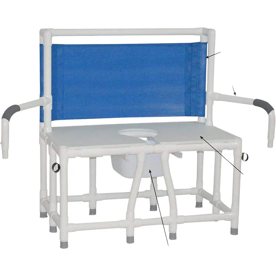Model 136-C10-DDA Bariatric Bedside Commode - Swing Away Arms