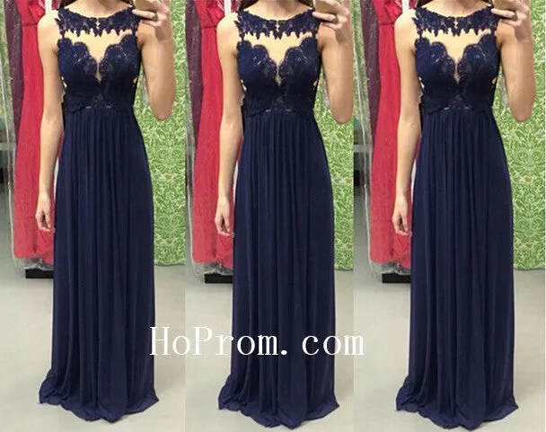 Navy Blue Prom Dresses,Long Prom Dress,Evening Dress