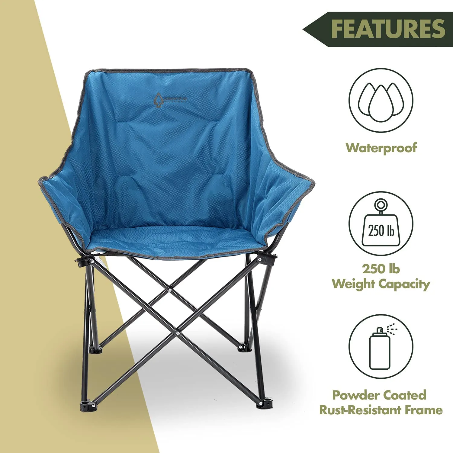 New Arrowhead Outdoor Oversized Heavy-Duty Club Folding Camping Chair in Blue! Retails $118 