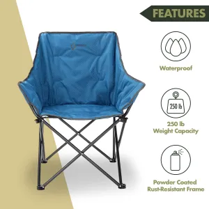 New Arrowhead Outdoor Oversized Heavy-Duty Club Folding Camping Chair in Blue! Retails $118 