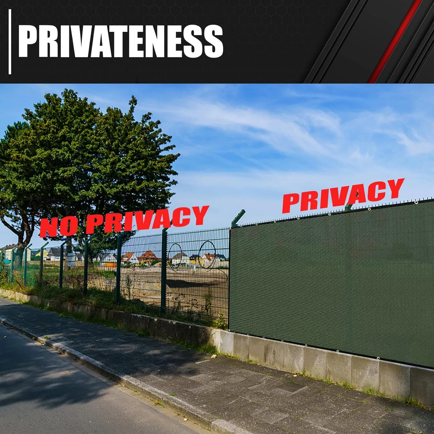 NEW C&T 6 Ft x 50 Ft Green Fence Privacy Screen with Aluminum Grommets Heavy Duty 142 GSM for Wall Garden Yard Backyard Outdoor - Retails $73 