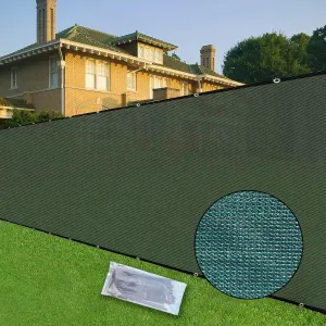 NEW C&T 6 Ft x 50 Ft Green Fence Privacy Screen with Aluminum Grommets Heavy Duty 142 GSM for Wall Garden Yard Backyard Outdoor - Retails $73 