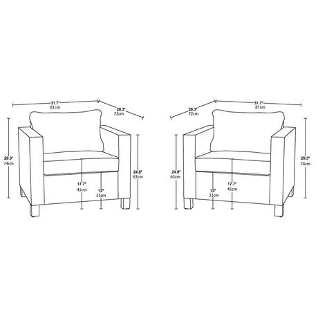New in box! Better Homes & Gardens Brookbury Club Chair, 2 Pack, Grey! Retails $565