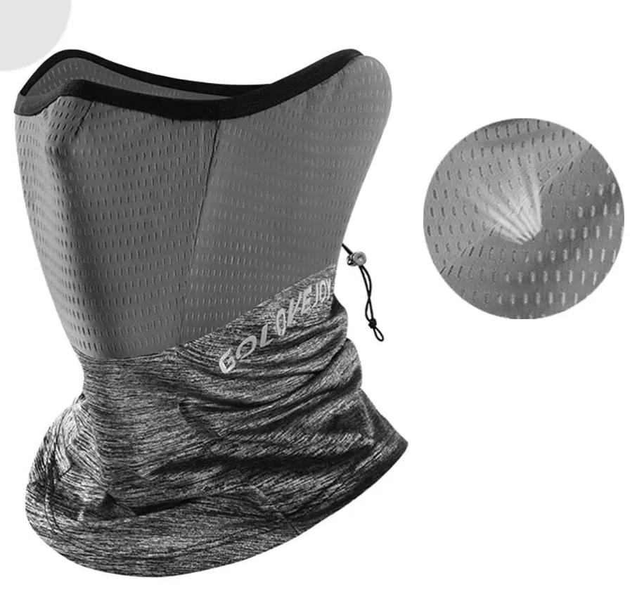 New Zsedrut Face Scarf for Men/Women Neck Gaiter Head Wrap Dust Sun Proof (Grey Mesh)