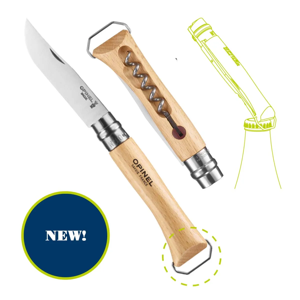 No.10 Corkscrew Stainless Steel Folding Knife with Bottle Opener