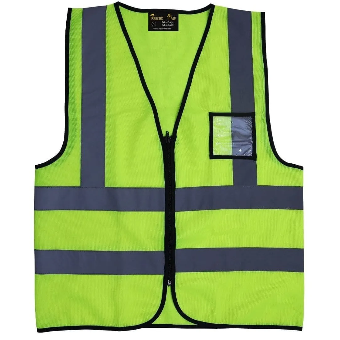 Orange Reflective Safety Vest With ID Pouch