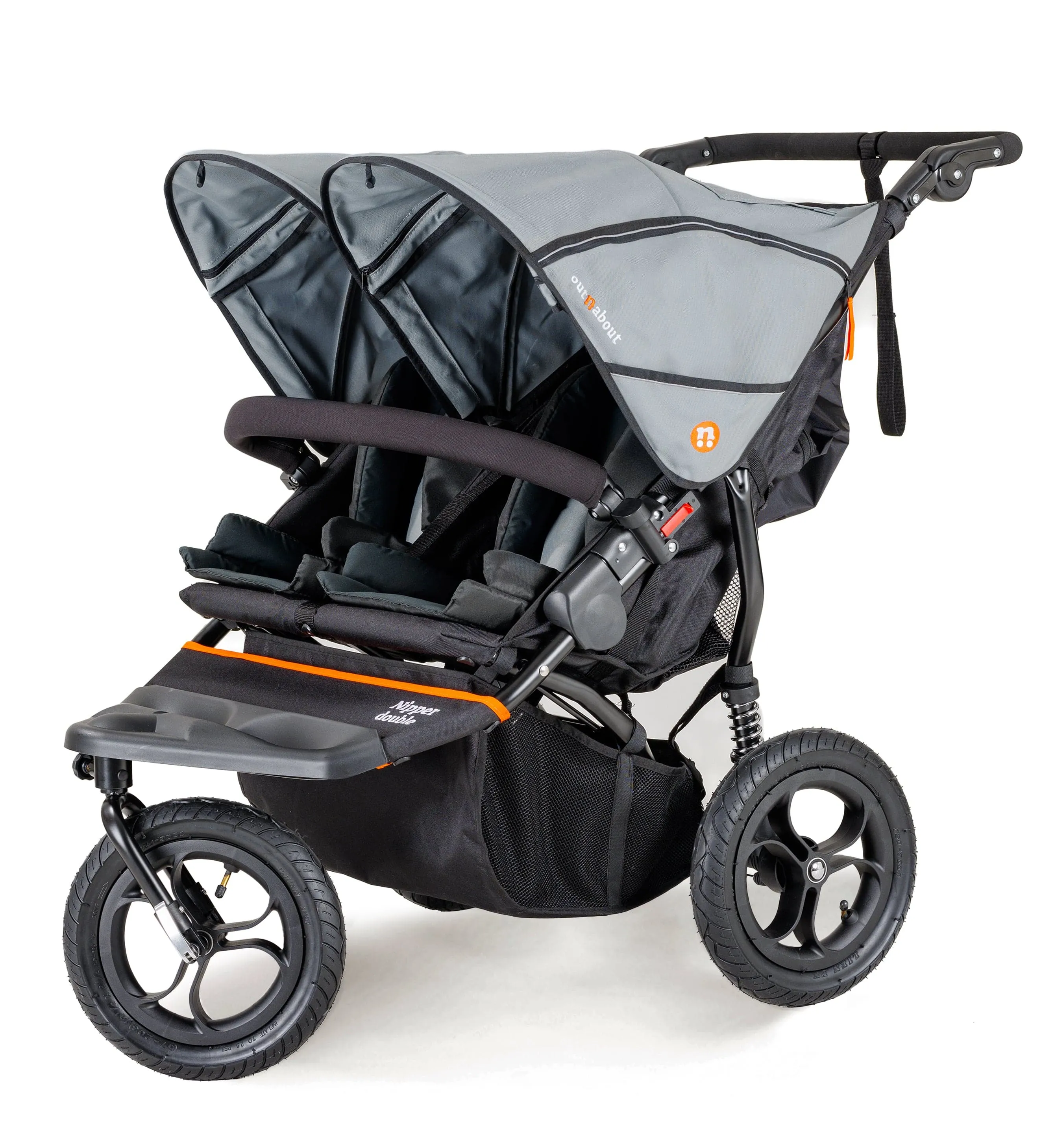Out n About Nipper Double Twin Essentials Kit in Rock Salt Grey