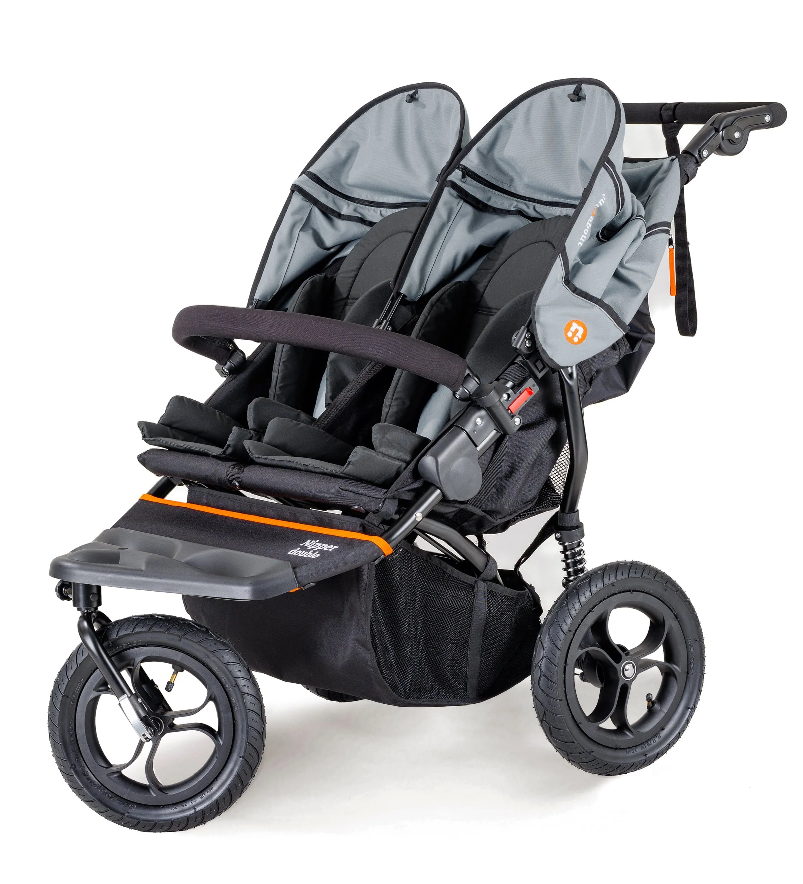 Out n About Nipper Double Twin Essentials Kit in Rock Salt Grey