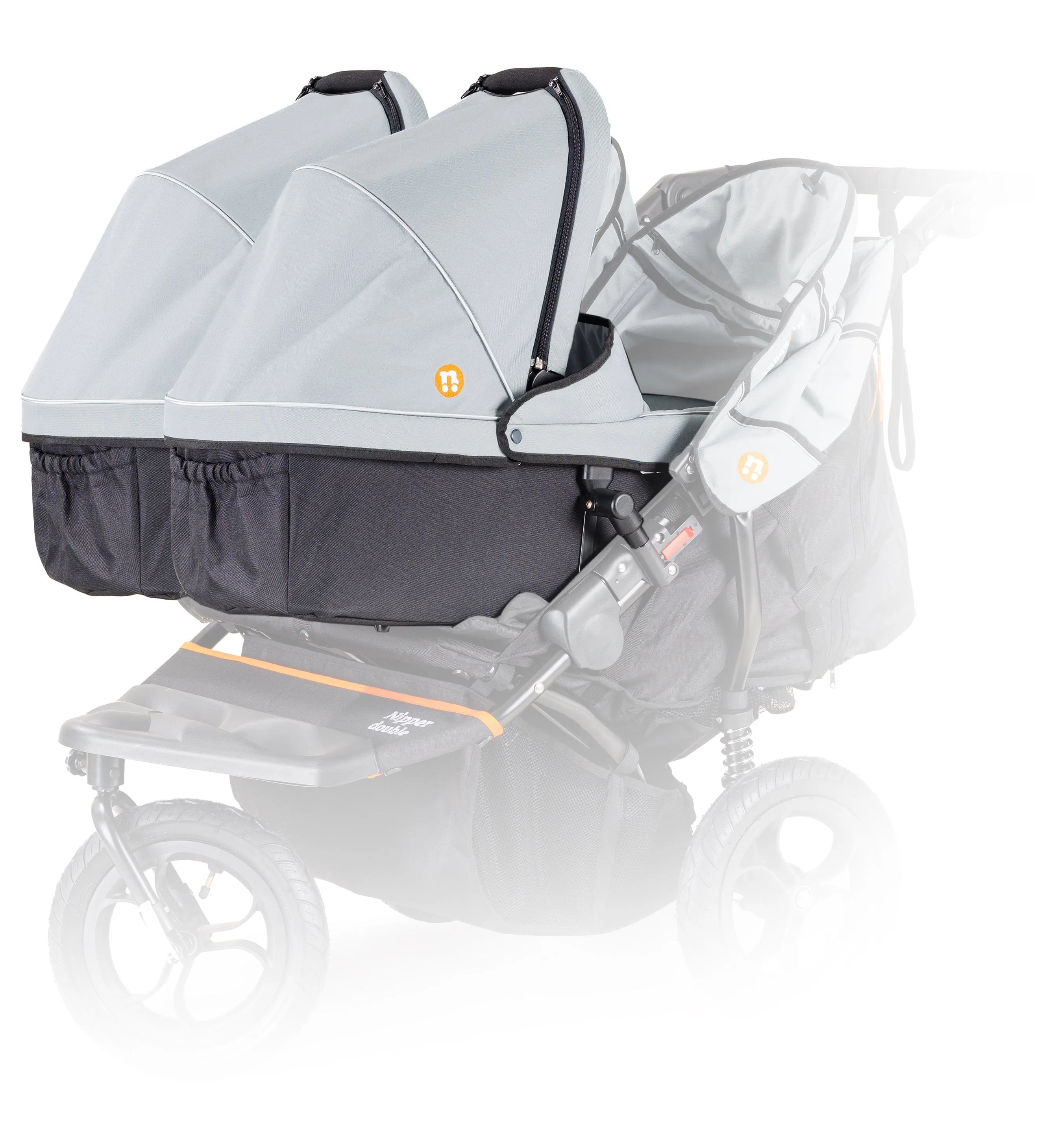 Out n About Nipper Double Twin Essentials Kit in Rock Salt Grey