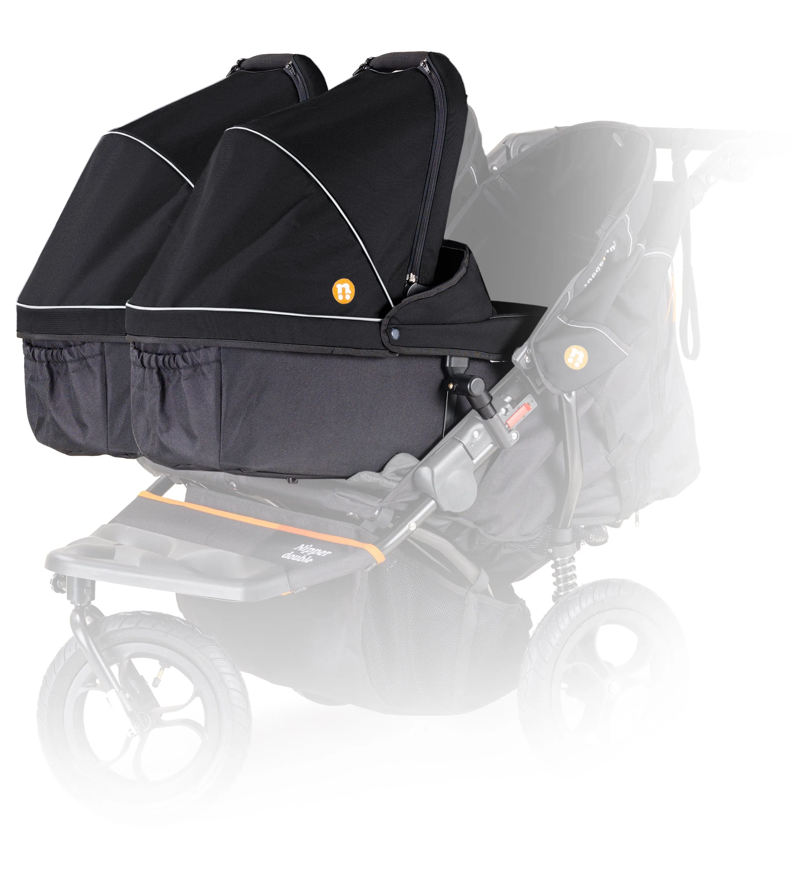 Out n About Nipper Double Twin Starter Kit in Summit Black