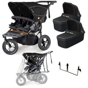 Out n About Nipper Double Twin Starter Kit in Summit Black