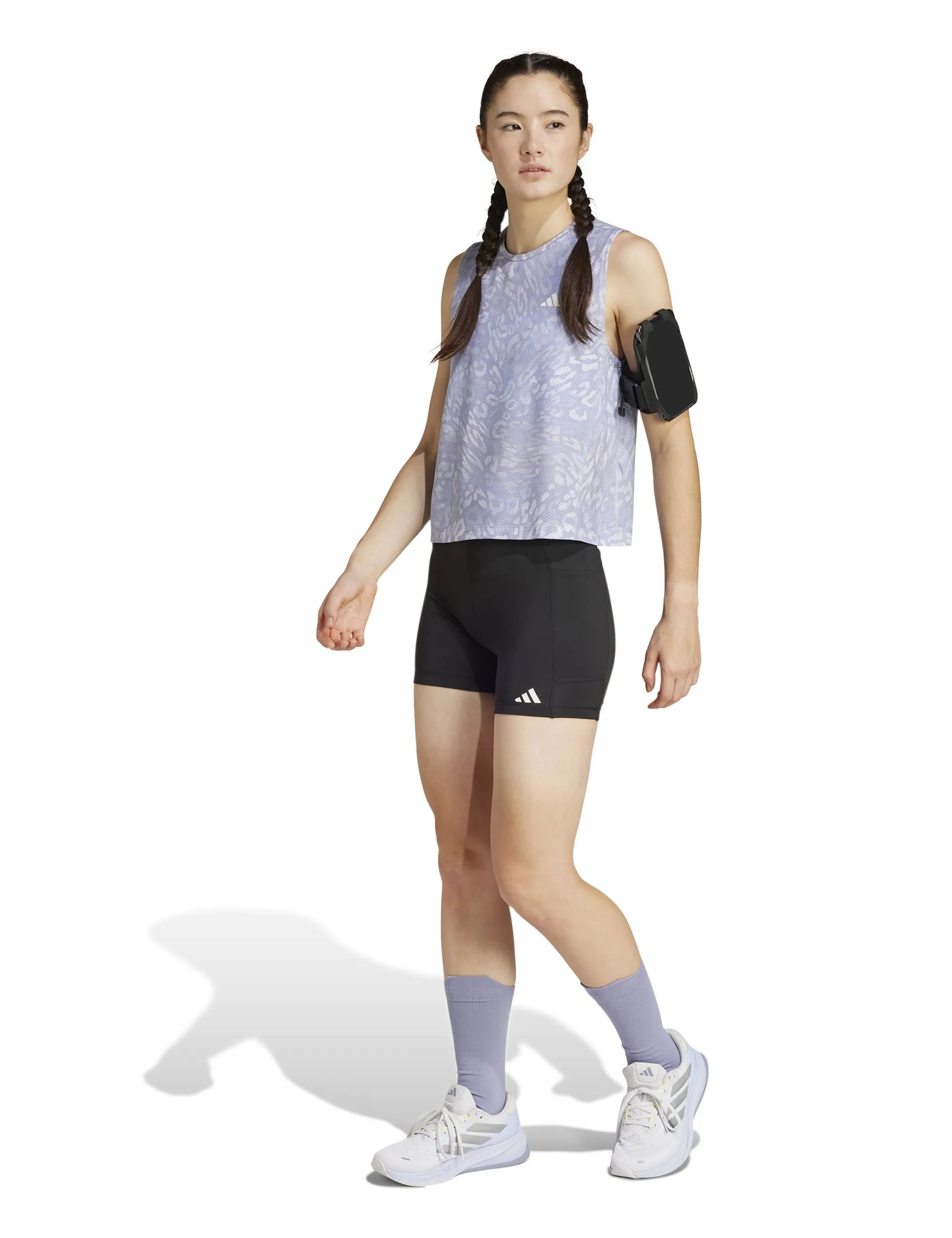 Own the Run CLIMACOOL 3-Stripes Tank Top - Dash Grey/Violet Tone