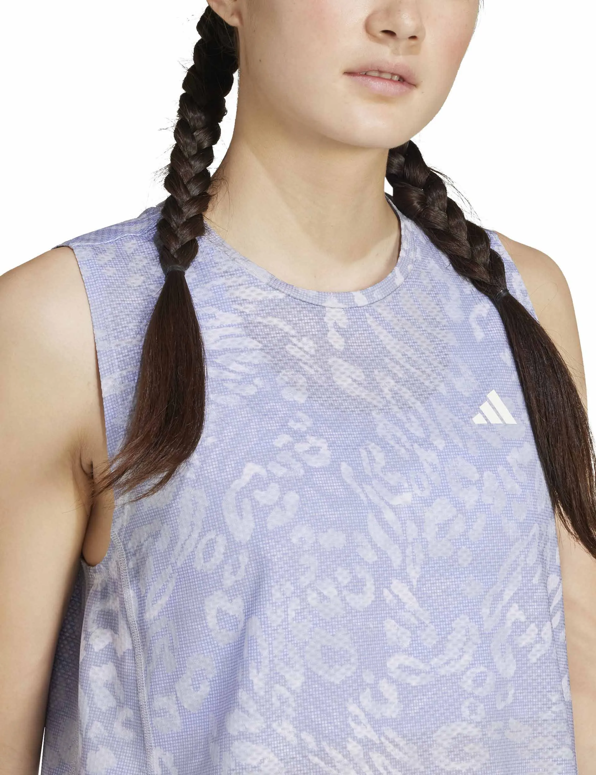 Own the Run CLIMACOOL 3-Stripes Tank Top - Dash Grey/Violet Tone