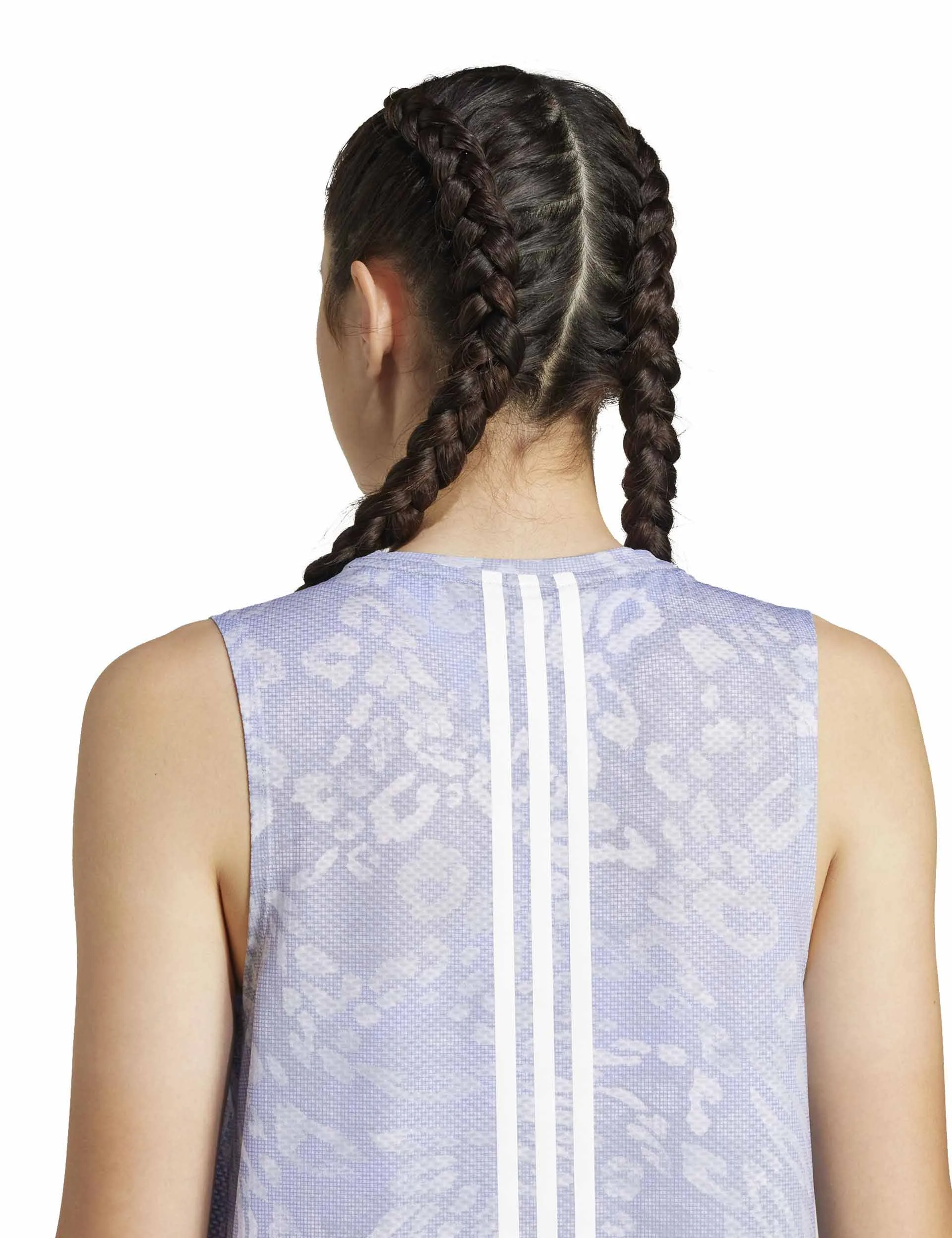 Own the Run CLIMACOOL 3-Stripes Tank Top - Dash Grey/Violet Tone