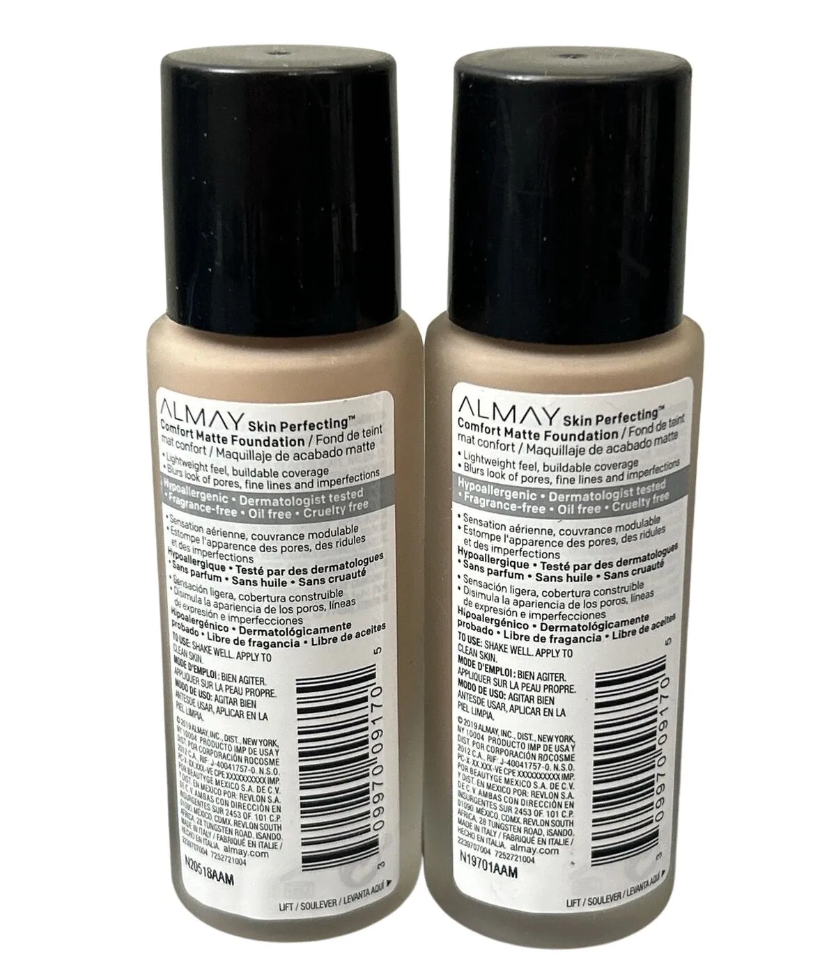 Pack of 2 Almay Skin Perfecting Comfort Matte Foundation, Cool Nude 130