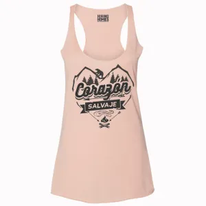 Peach Corazon Salvaje (Women's Racerback Tank)