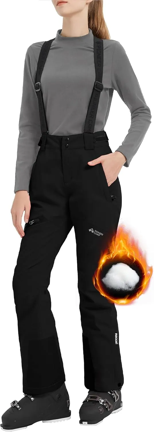 Pioneer Camp Women's Waterproof Insulated Snow Pants with Suspenders