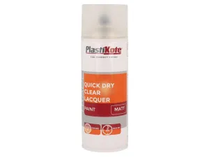 Plastikote Trade Quick Dry Clear Lacquer Spray Matt 400Ml