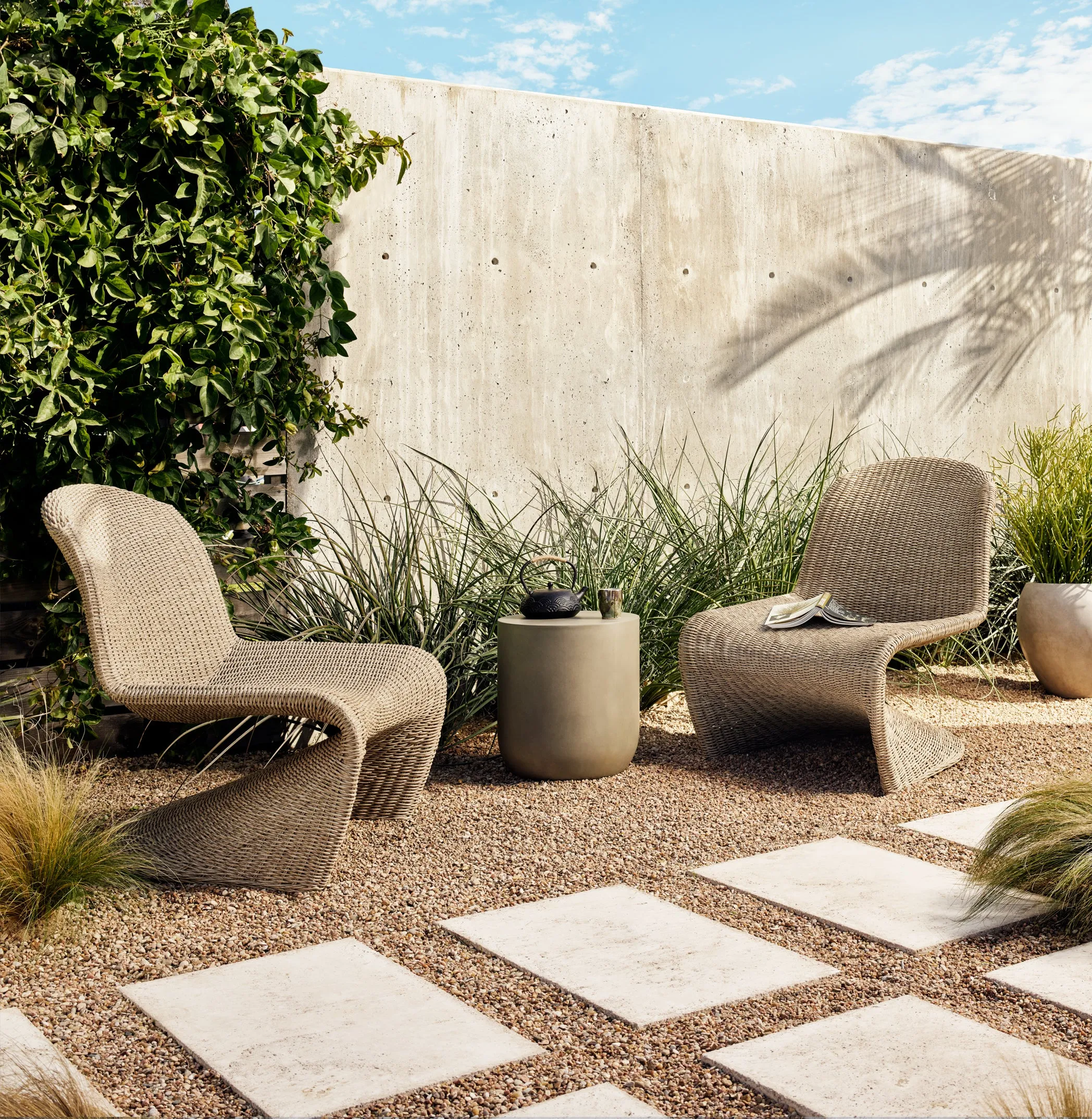 Portia Outdoor Occasional Chair-Vintage White