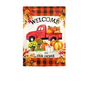 Pumpkin Farm Truck Garden Suede Flag,14s9912
