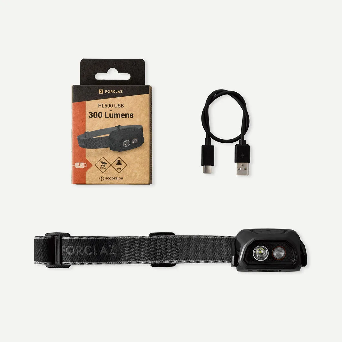 Rechargeable headlamp - 300 lumens - HL500 USB V3