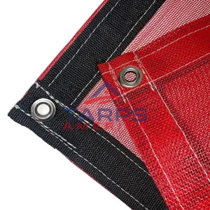 Red 10 oz. Heavy Duty Vinyl Coated Mesh Tarp by ShadeMax®