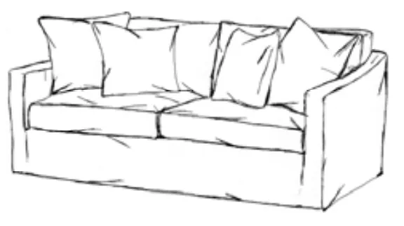 Redington Shores QUICK SHIP Slipcovered Sofa 78" 2/2 in Ali Eggshell