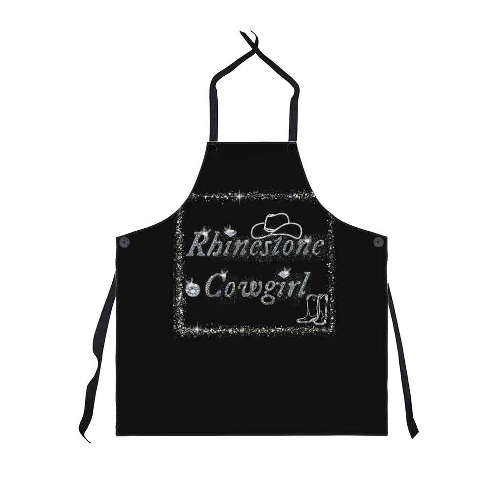 Rhinestone Cowgirl Black Graphic Apron