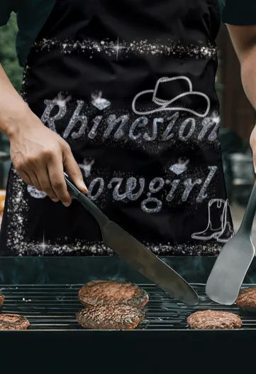 Rhinestone Cowgirl Black Graphic Apron