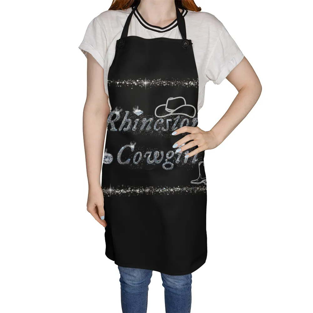 Rhinestone Cowgirl Black Graphic Apron