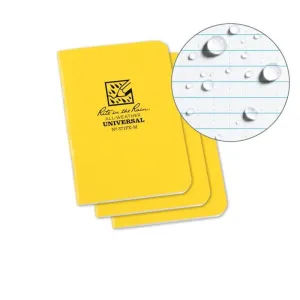 Rite in the Rain No.371FX-M Mini Stapled Notebook Universal Yellow Pack of 3