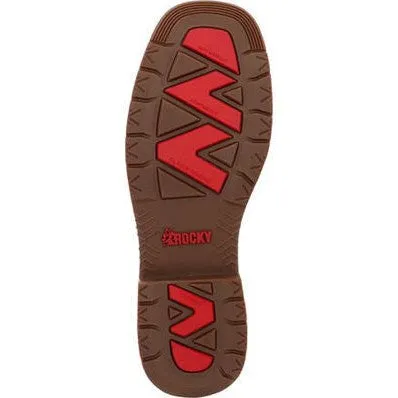 Rocky Men's Rugged Trail 11" Square Toe WP Western Boot -Brown- RKW0366