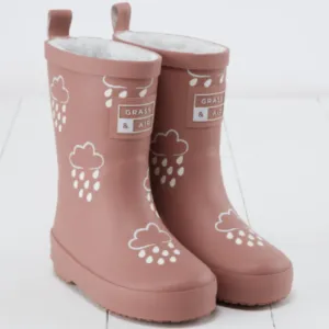 Rose Colour-Changing Kids Winter Wellies | Grass and Air