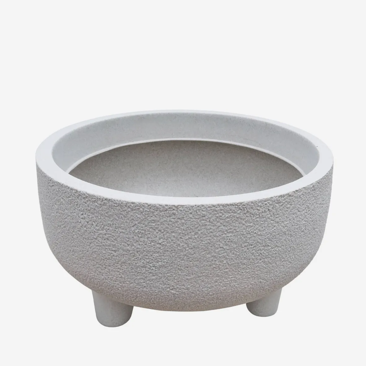 Rustic Low Planter - Off White