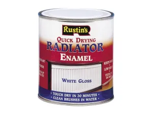 Rustins Quick Dry Radiator Enamel Paint Gloss White 500Ml