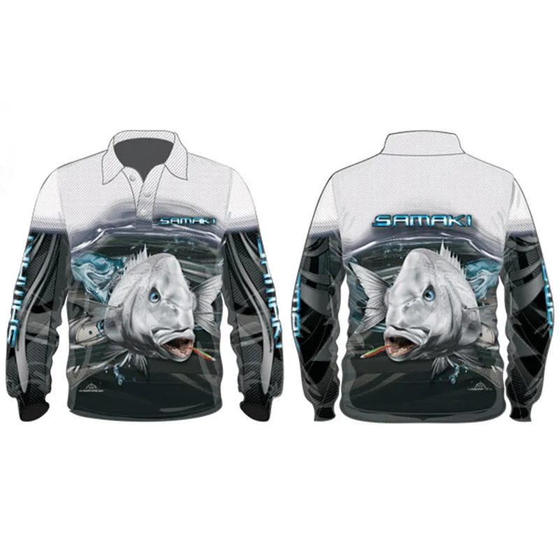 Samaki Digi Snapper Adult Long Sleeve Performance Fishing Shirt Jersey