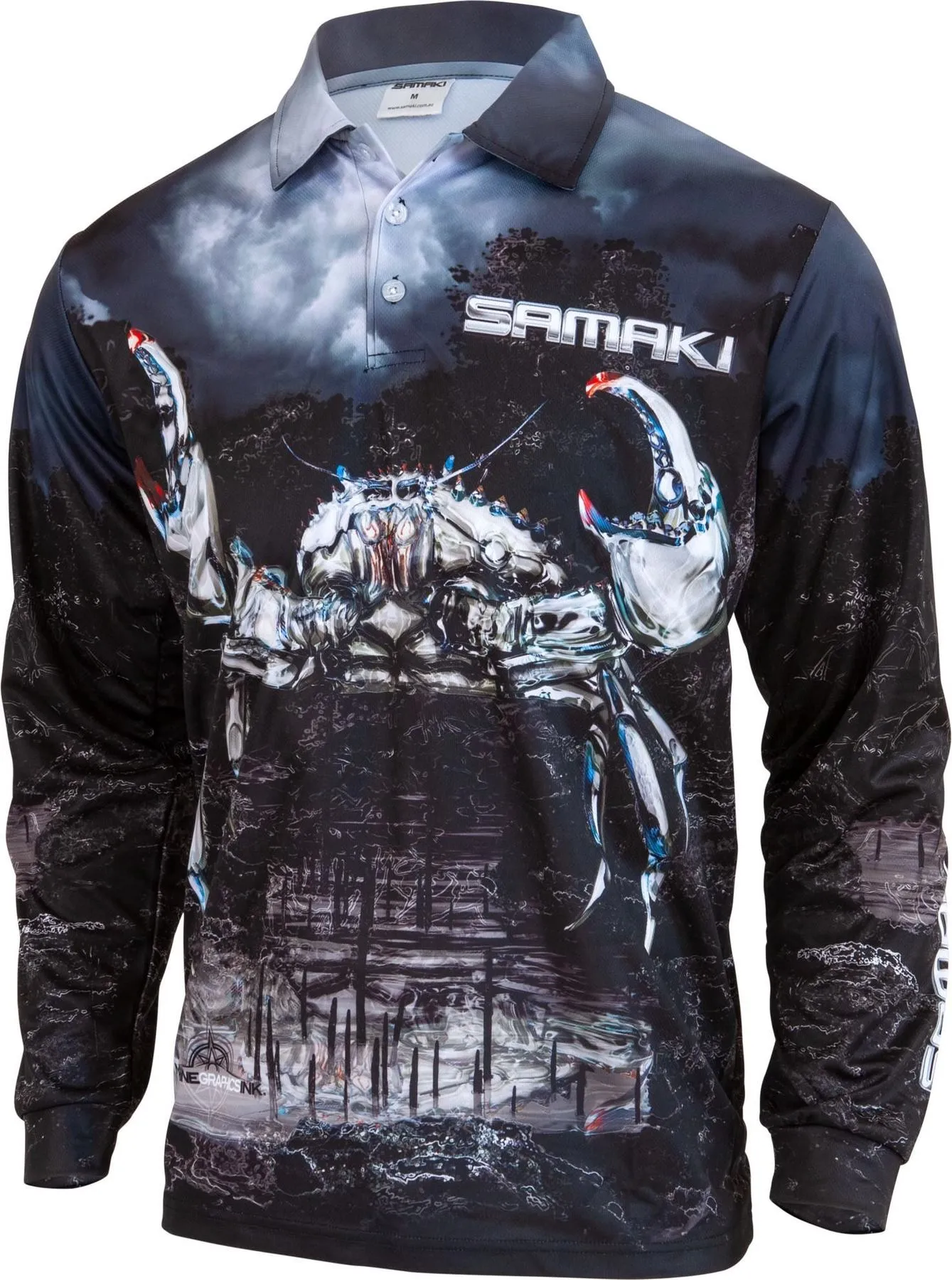 Samaki Metallic Muddie Long Sleeve Performance Fishing Shirt Jersey - Kids