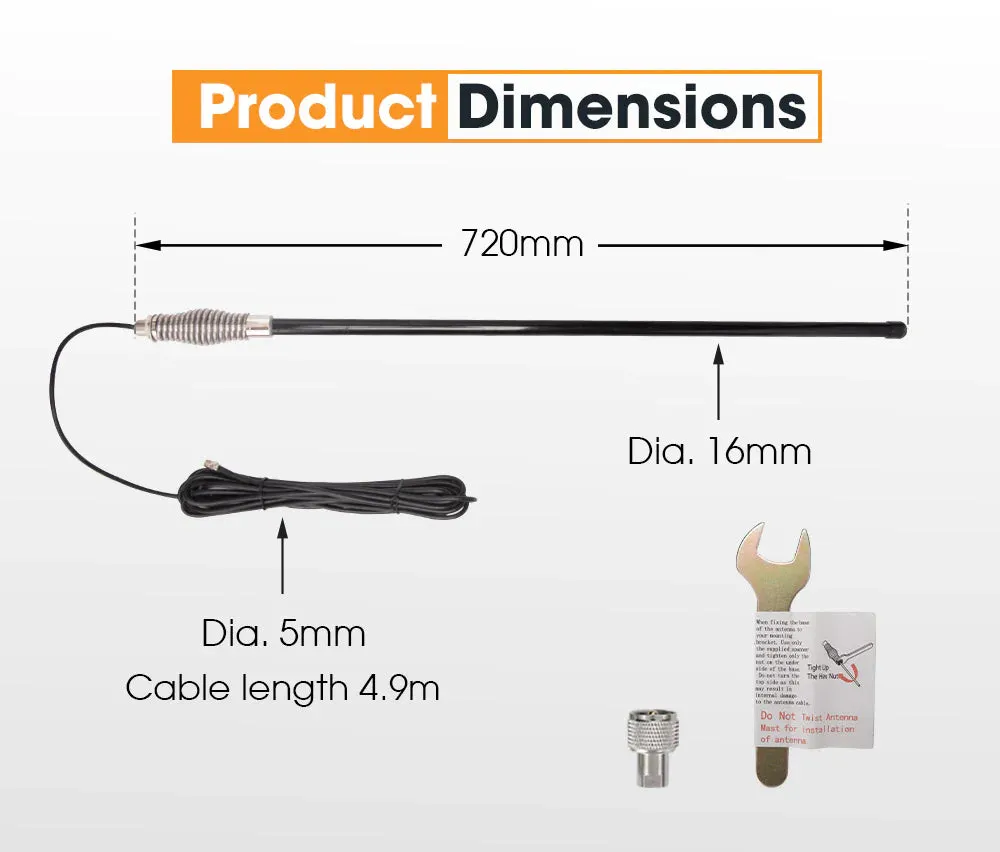 SAN HIMA UHF Antenna 720mm 5dBi