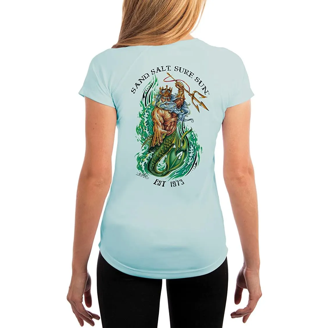 SAND.SALT.SURF.SUN. Neptune Women's UPF 50  UV Sun Protection Performance Short Sleeve T-Shirt