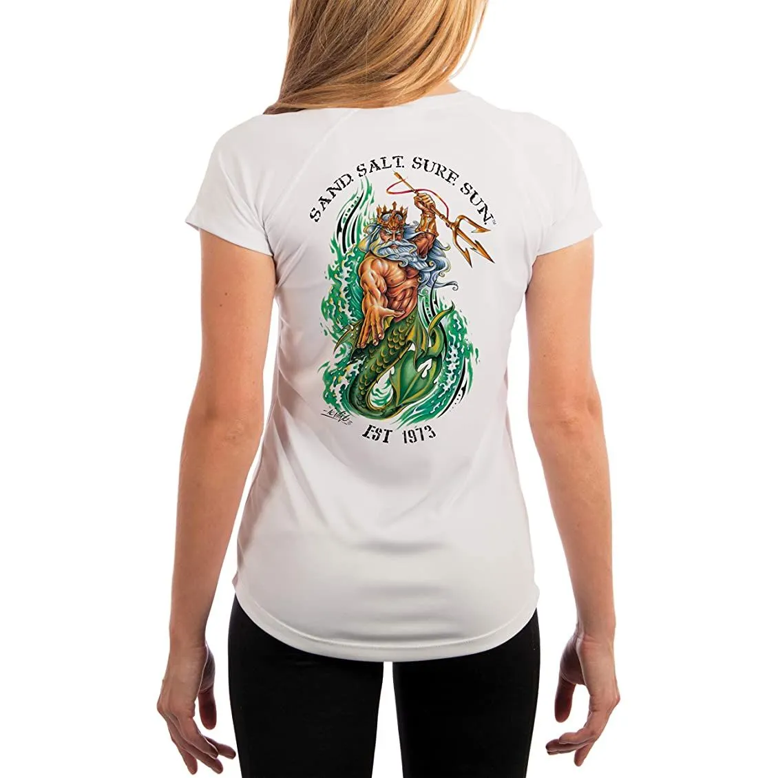 SAND.SALT.SURF.SUN. Neptune Women's UPF 50  UV Sun Protection Performance Short Sleeve T-Shirt