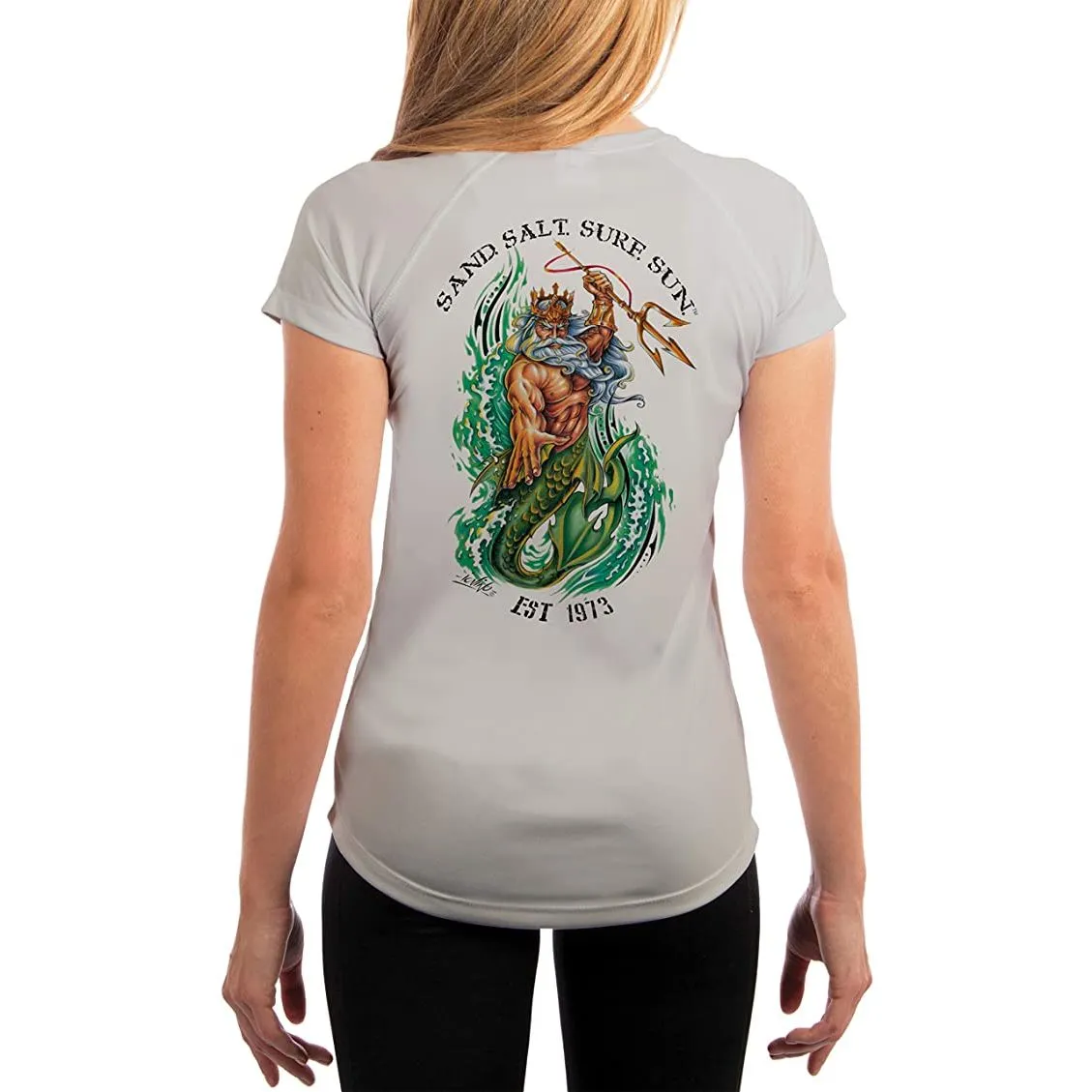 SAND.SALT.SURF.SUN. Neptune Women's UPF 50  UV Sun Protection Performance Short Sleeve T-Shirt