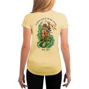 SAND.SALT.SURF.SUN. Neptune Women's UPF 50  UV Sun Protection Performance Short Sleeve T-Shirt