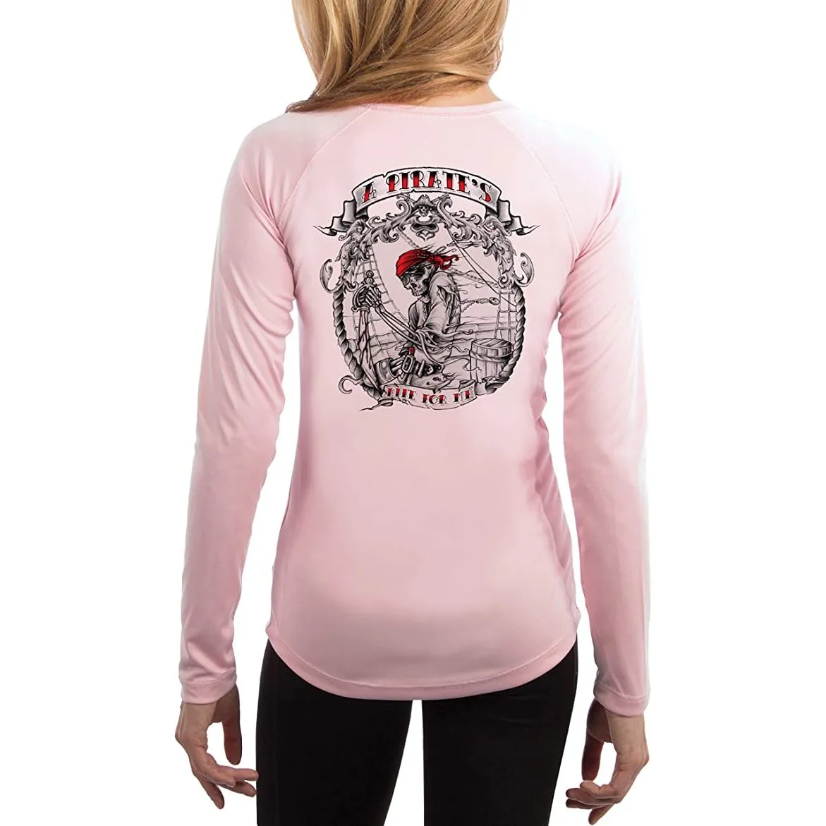SAND.SALT.SURF.SUN. Pirate Life Women's UPF 50  UV Sun Protection Performance Long Sleeve T-Shirt