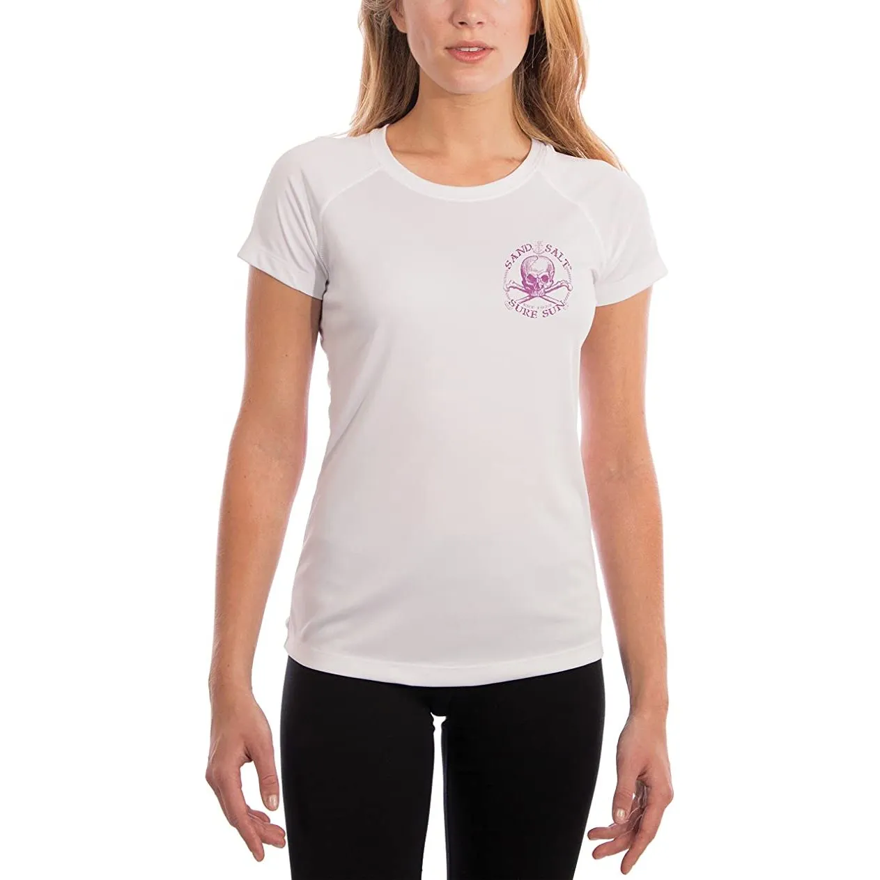 SAND.SALT.SURF.SUN. Secretly A Mermaid Women's UPF 50  UV Sun Protection Performance Short Sleeve T-Shirt