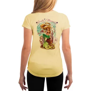 SAND.SALT.SURF.SUN. Secretly A Mermaid Women's UPF 50  UV Sun Protection Performance Short Sleeve T-Shirt